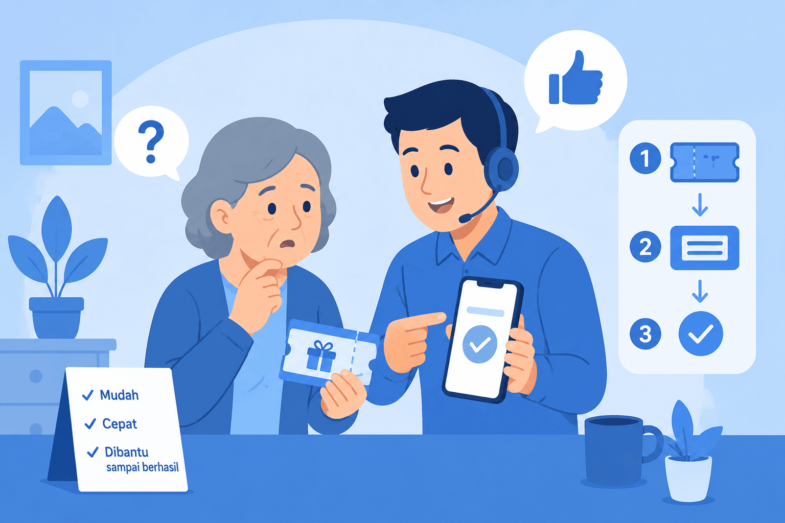 Aktivasi Voucher untuk Pelanggan yang Tidak Paham Teknologi